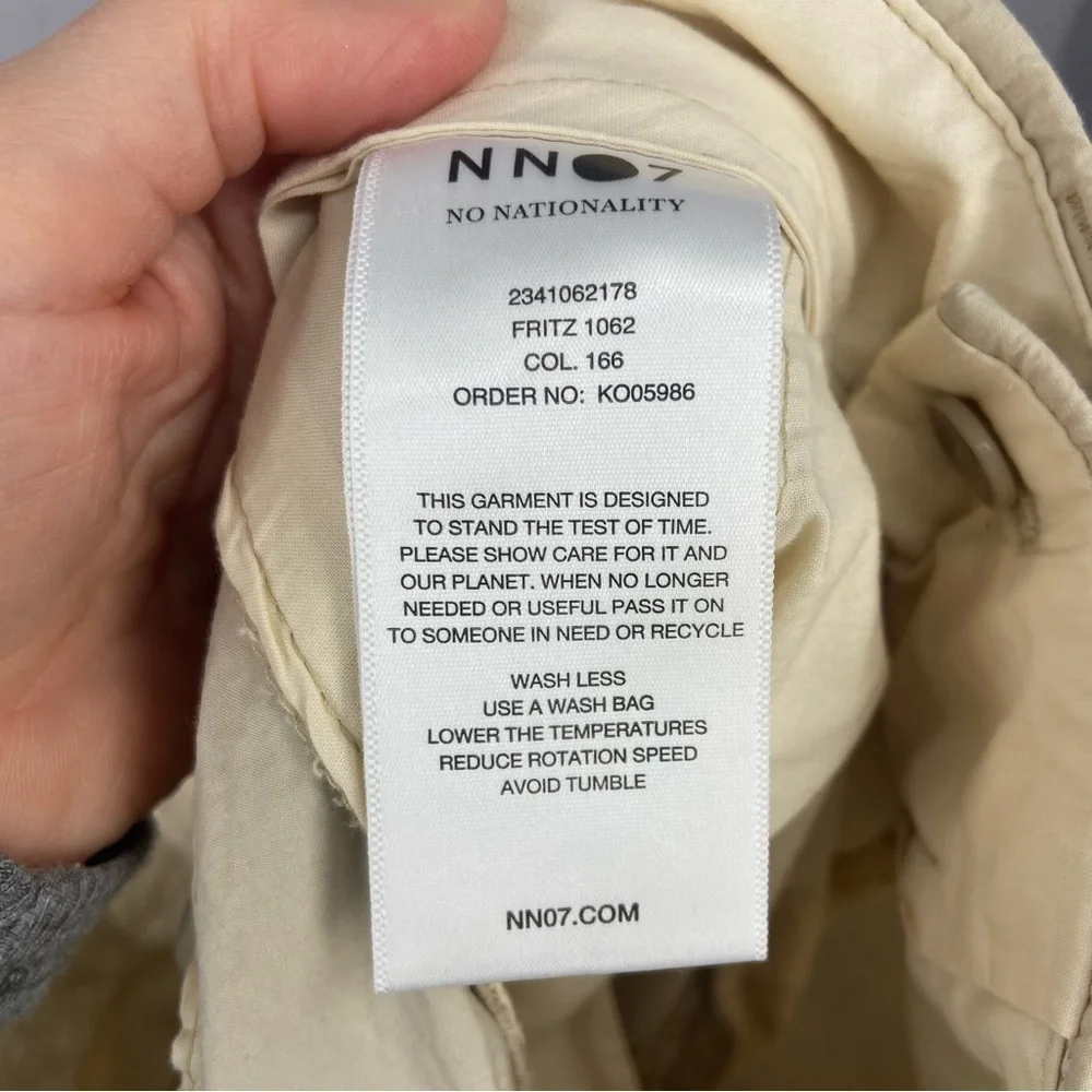 No Nationality NN07 Cream Pleated Front Fritz Pants Crinkle Fabric (Hemmed)